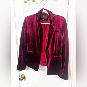 Burgundy Velvet Blazer